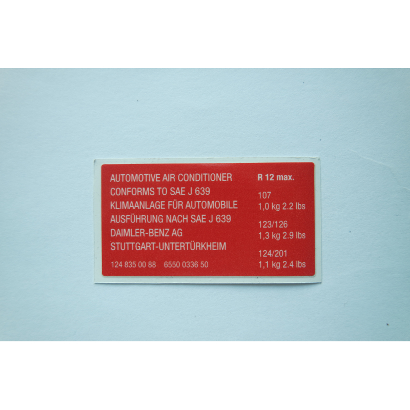 Sticker Air conditioning SAE J 639