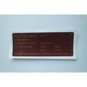 Sticker Tire pressure