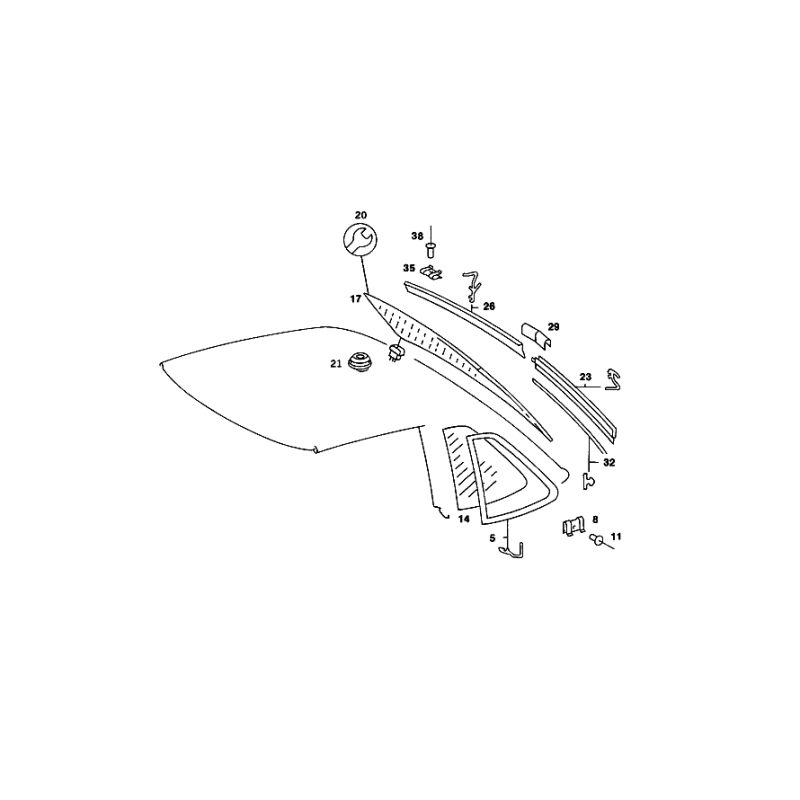 Achterraam Hardtop ( nog slechts 1 leverbaar )